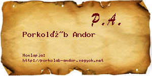 Porkoláb Andor névjegykártya